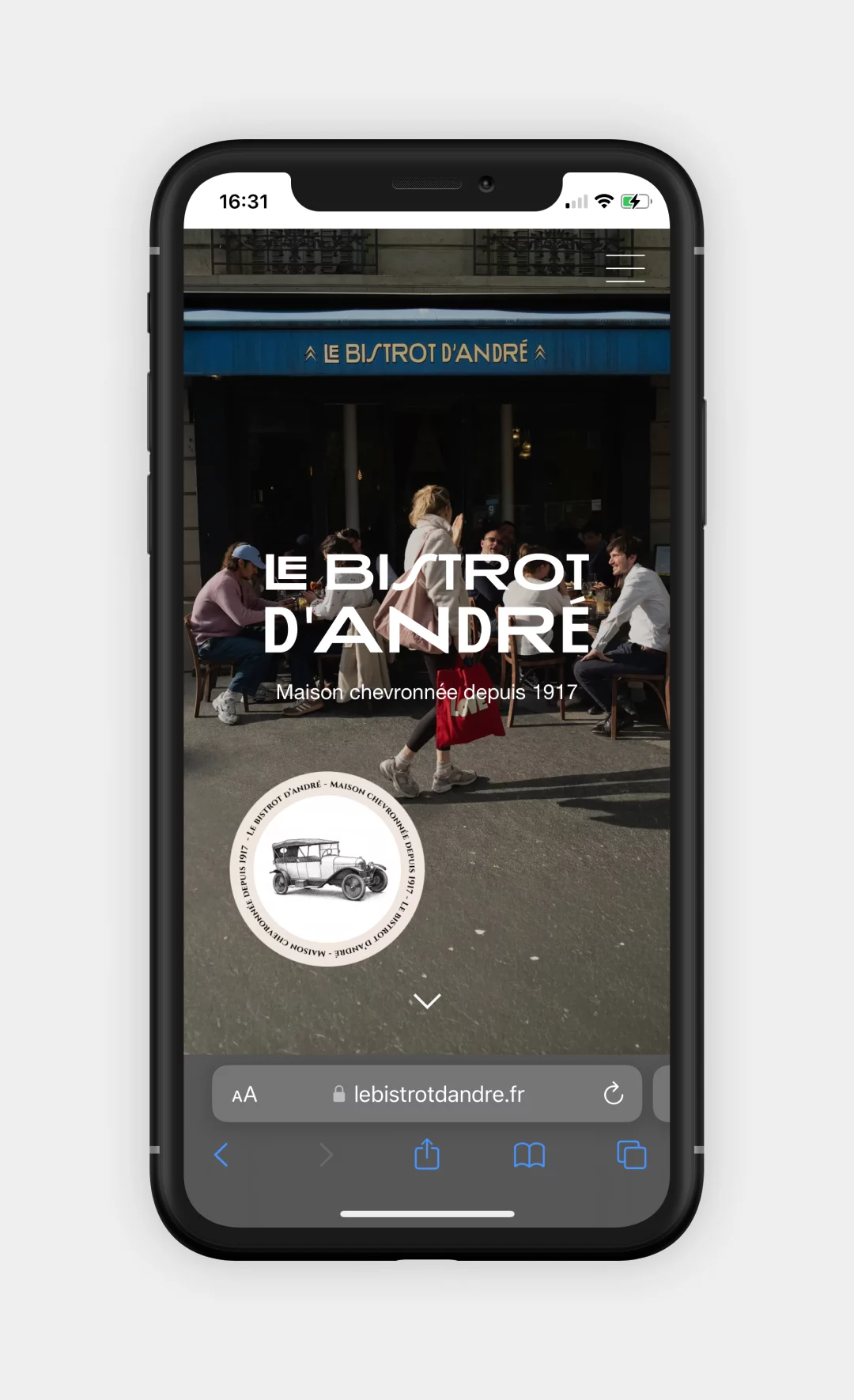  Bistrot d'André - Conception et développement du site Web (lien externe)