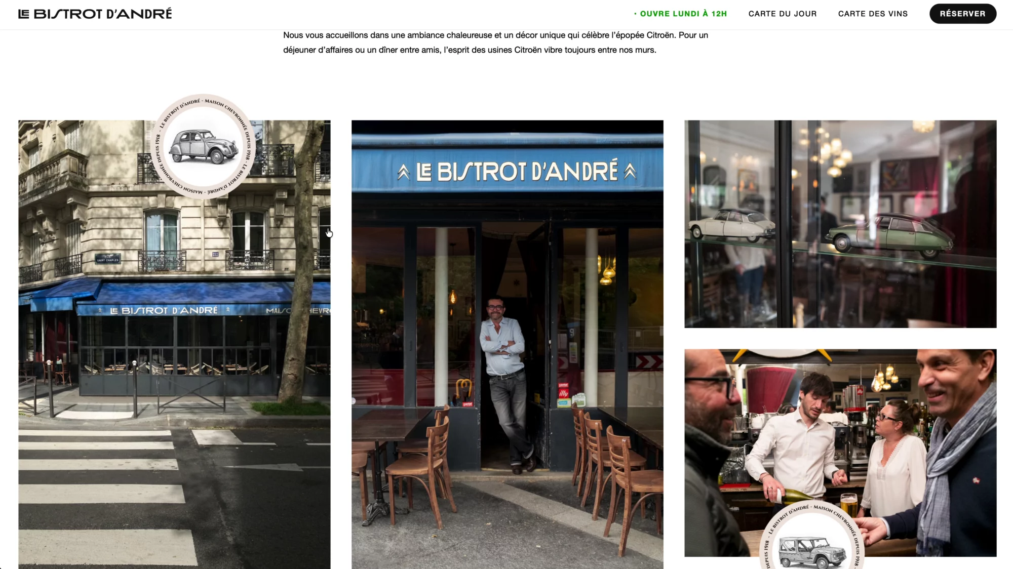 Bistrot d&rsquo;André - Conception et développement du site Web